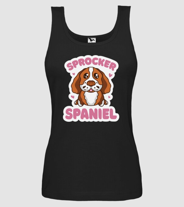 Sprocker Spaniel model negru pe tricou