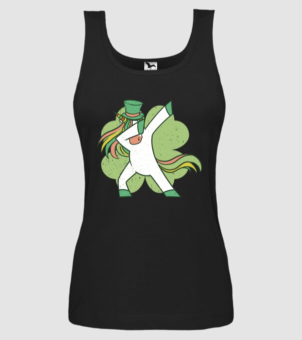 St Patrick Unicorn DAB model negru pe tricou