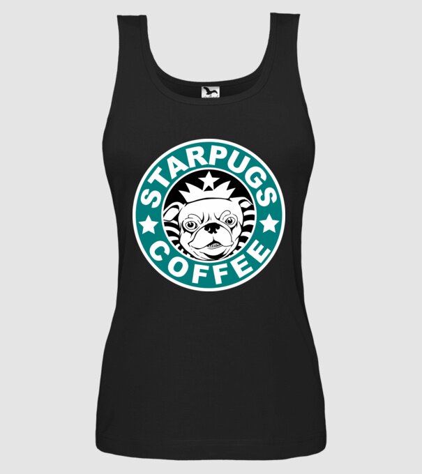 Starpugs Coffee model negru pe tricou