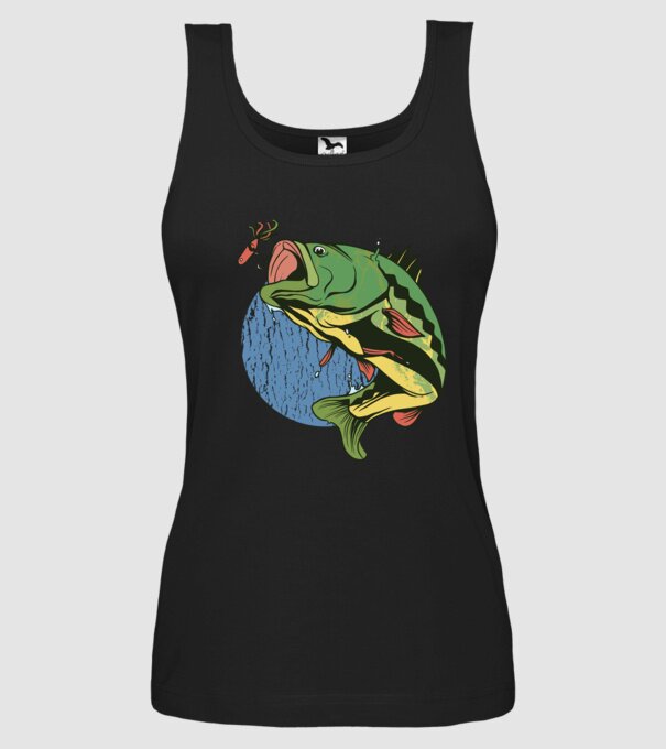 Biban Pescar model negru pe tricou