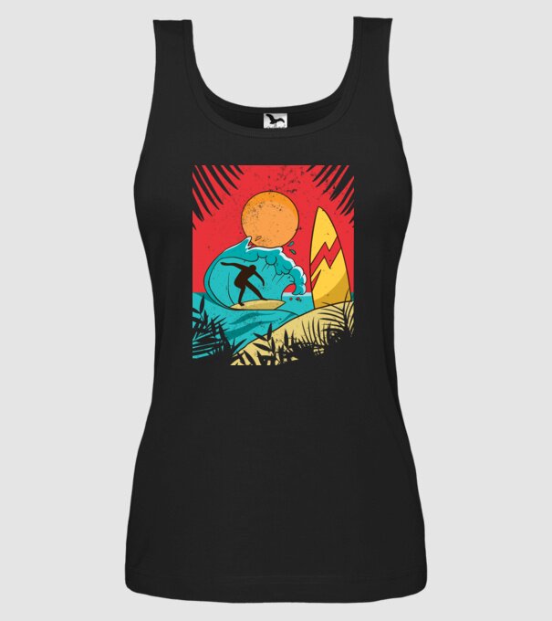 Afiș Surf model negru pe tricou