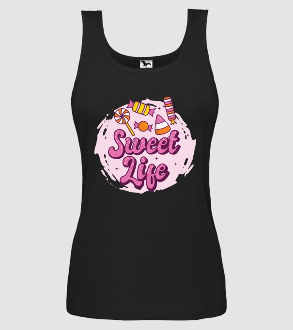 Sweet Life - Viață dulce model negru pe tricou