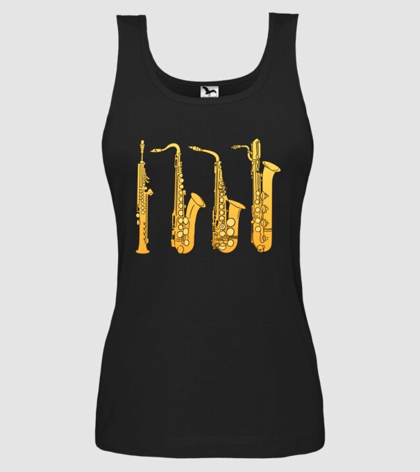 Saxofoane model negru pe tricou