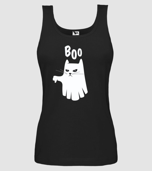 Pisică Fantomă model negru pe tricou