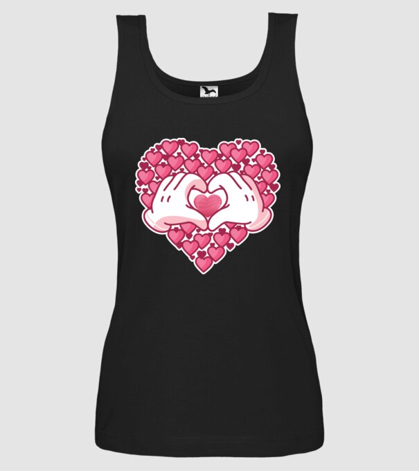 'Inimi îndrăgostite pentru Valentine''s Day' model negru pe tricou