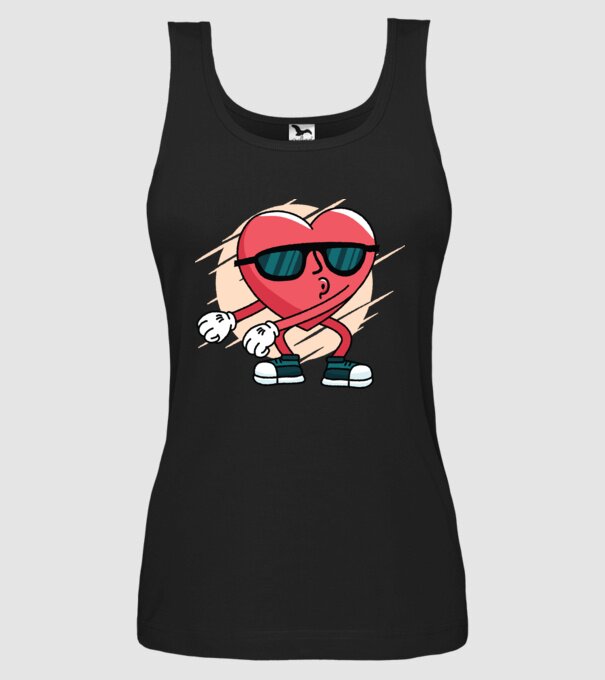 Inimă DAB Floss Heart tricou model negru pe tricou