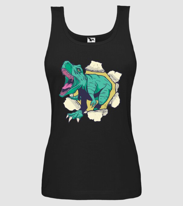 T-rex 3D model negru pe tricou
