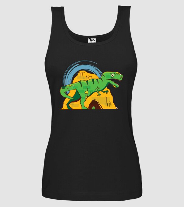 Dinozaur T-rex model negru pe tricou