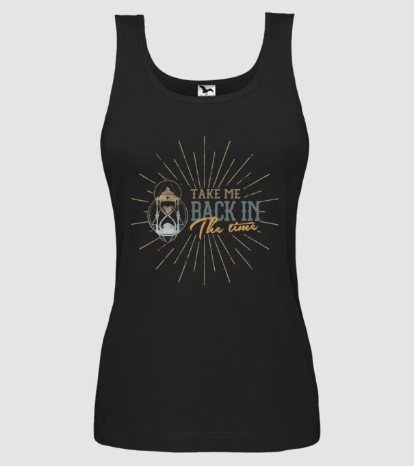 Take me back in the time model negru pe tricou