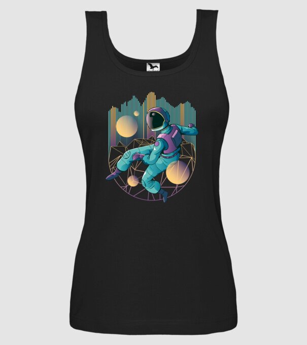 Techno Astronaut tricou astronaut model negru pe tricou
