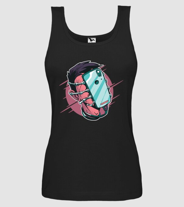 Telefon Facehugger tricou amuzant model negru pe tricou