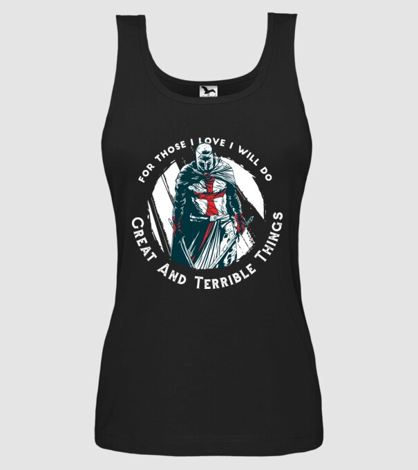 Cavaler Templier model negru pe tricou