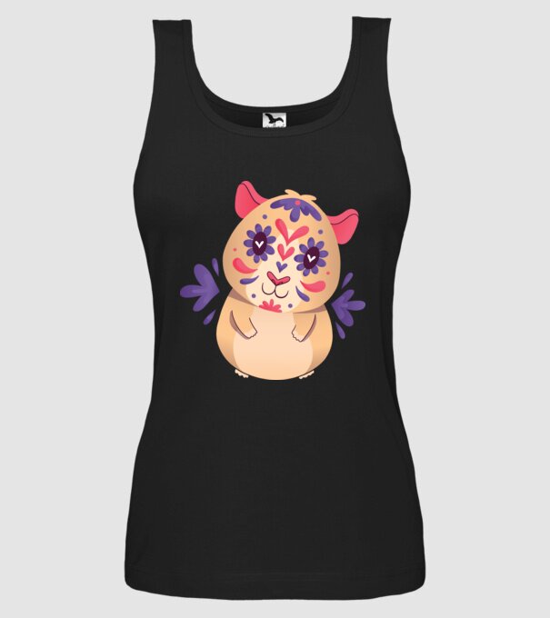 Porcușor de Guineea model negru pe tricou