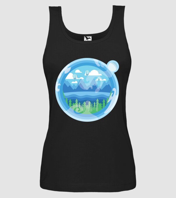 Natură model negru pe tricou