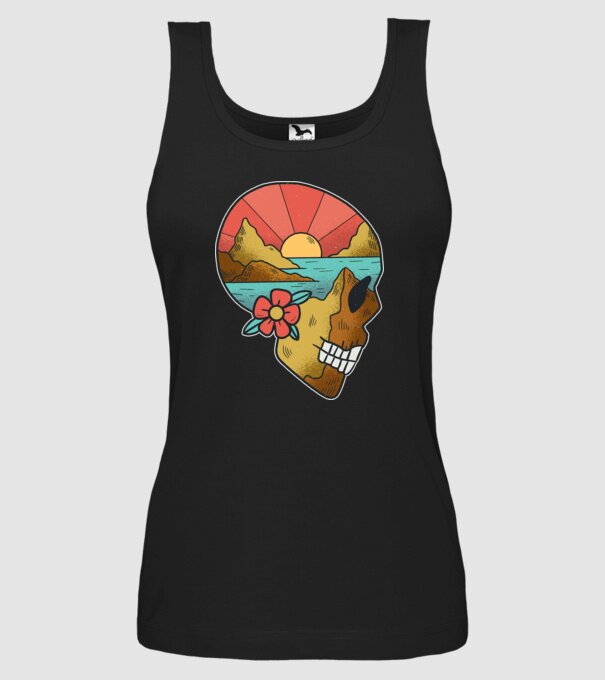 Natură Craniu model negru pe tricou