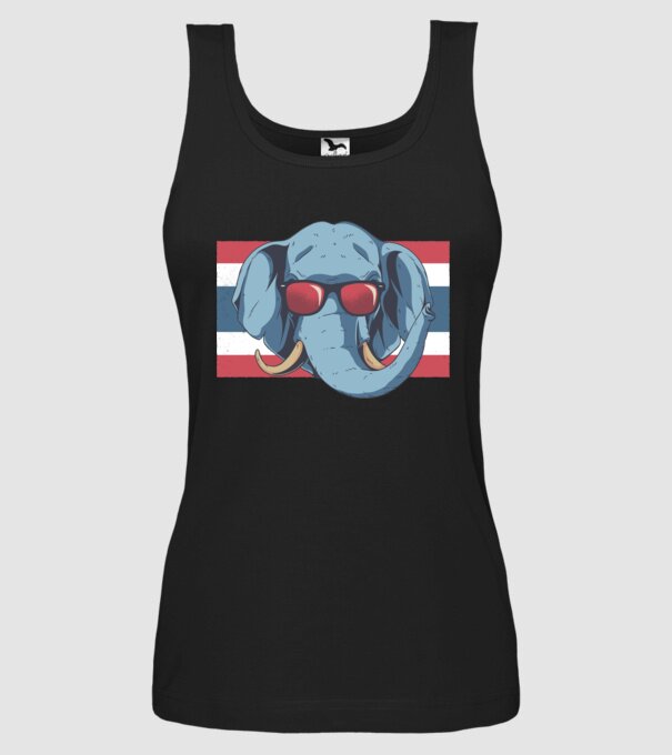 Thailanda Elefant tricou model negru pe tricou