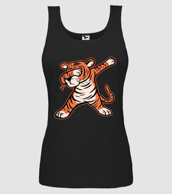 Tigru DAB model negru pe tricou