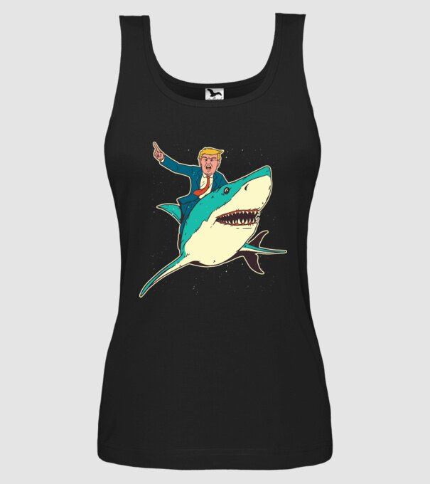 Trump Rechin model negru pe tricou