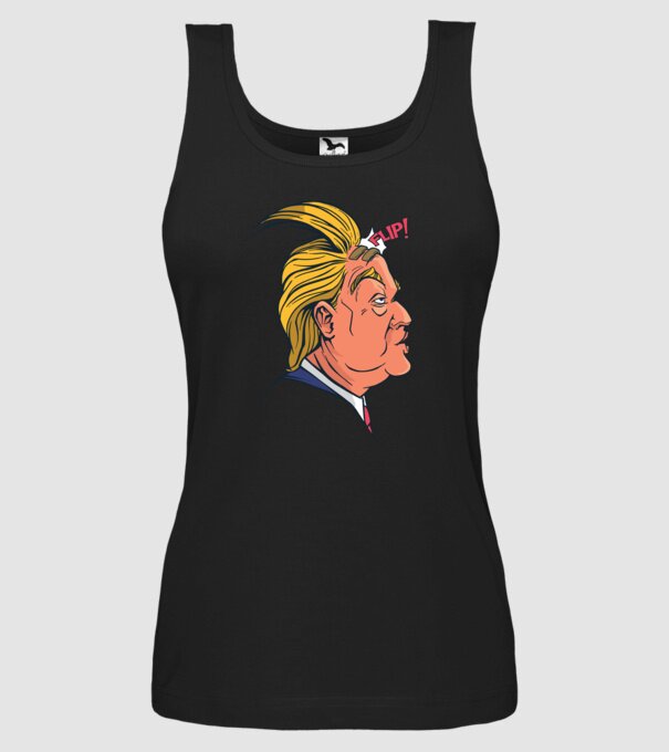 Trump Păr model negru pe tricou