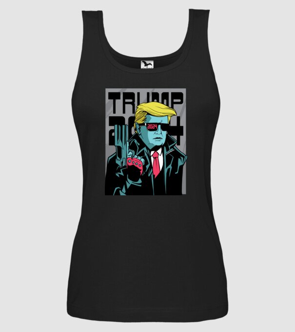 Trump Terminator 2024 model negru pe tricou