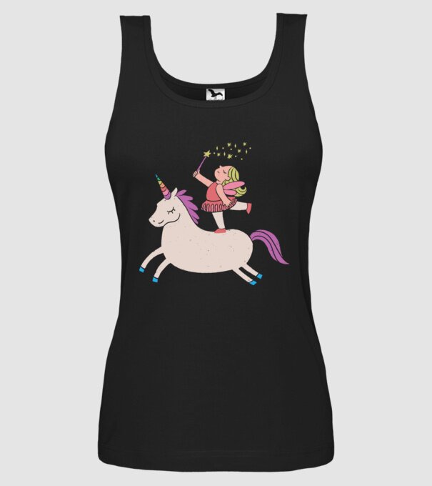 Zână Unicorn model negru pe tricou