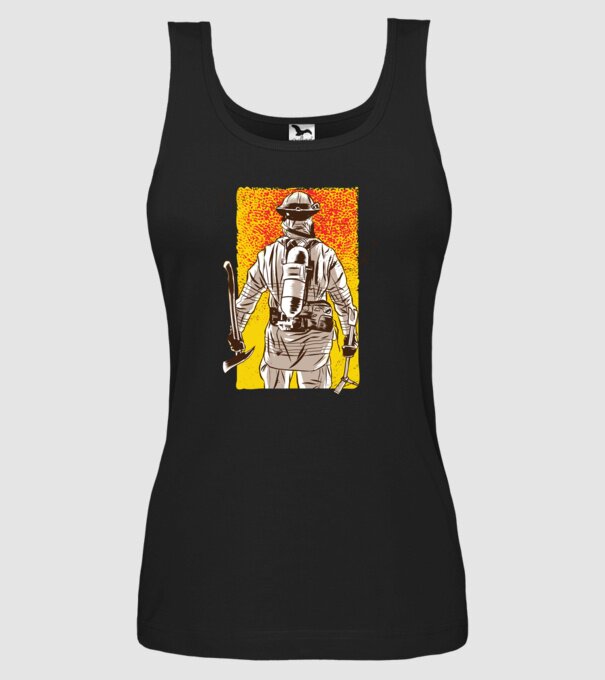 Pompier model negru pe tricou