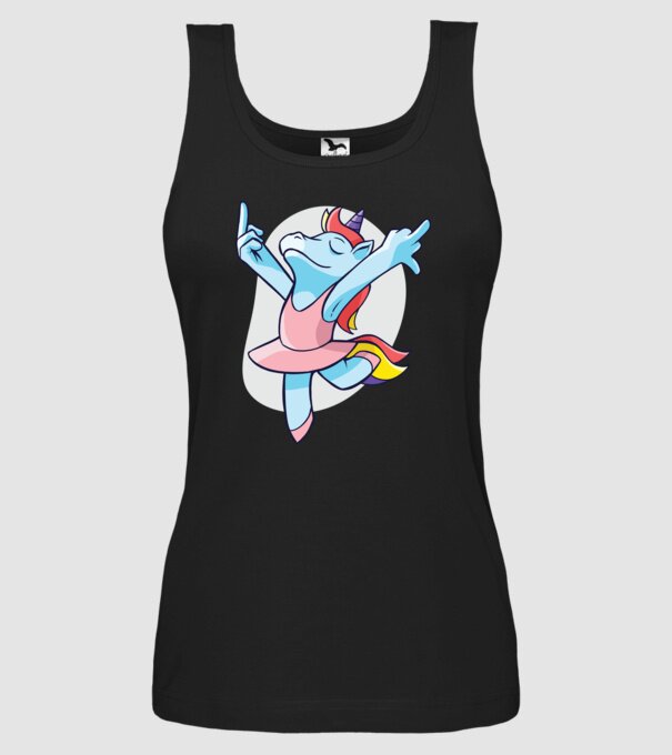 Unicorn Balet dans model negru pe tricou