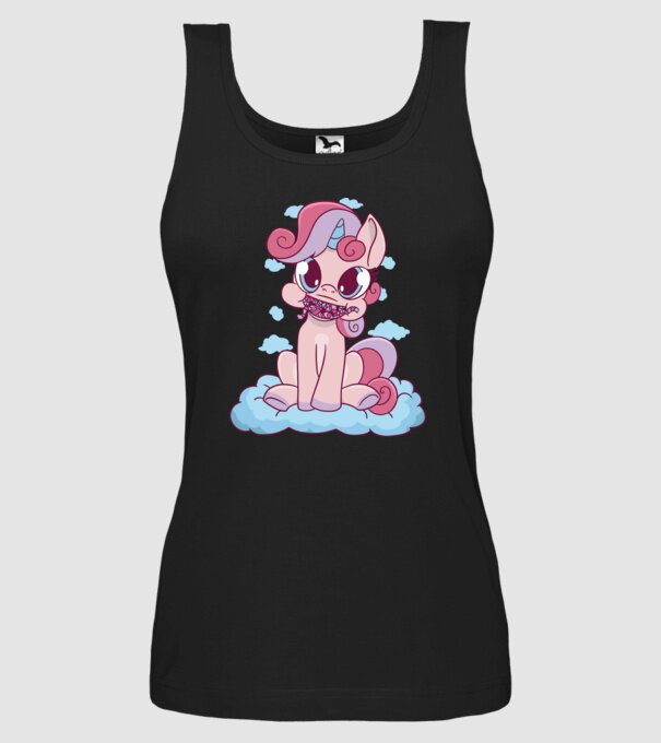 Unicorn cu bomboane model negru pe tricou