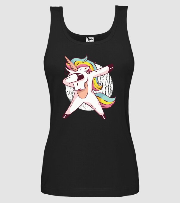 Unicorn DAB model negru pe tricou