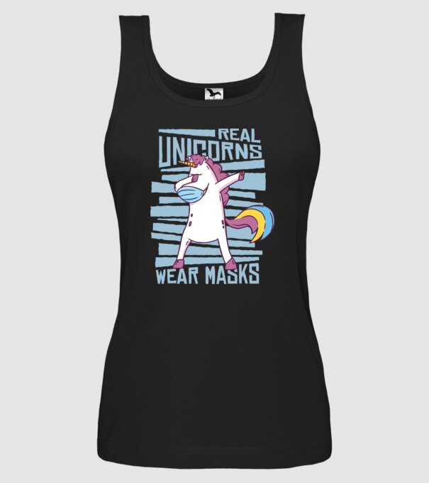 Unicorn DAB Mască model negru pe tricou