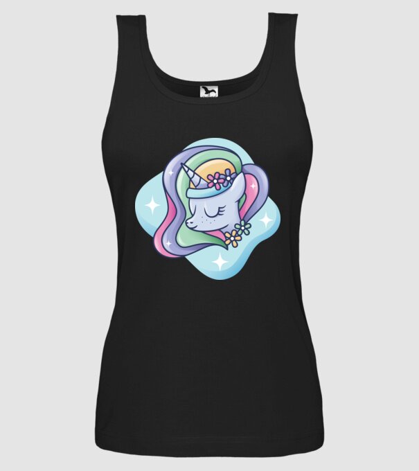 Cap de unicorn model negru pe tricou