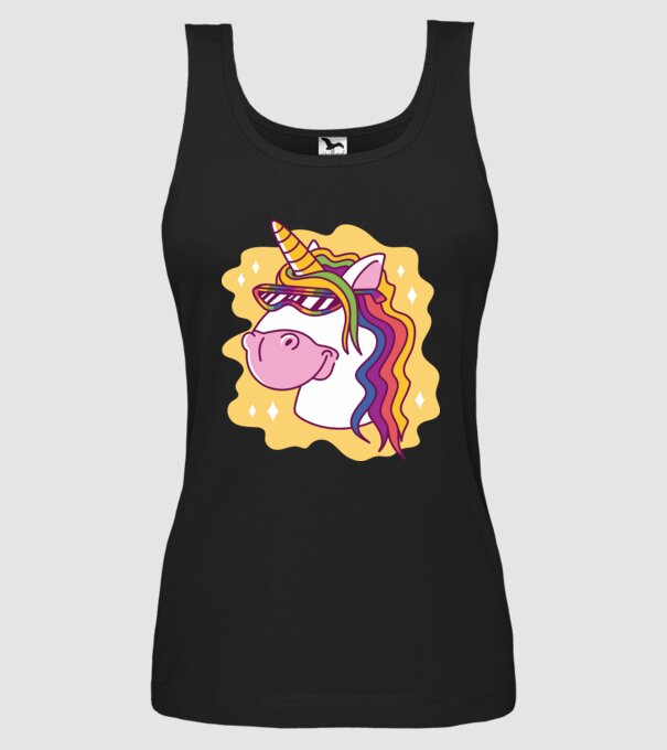 Cap de unicorn model negru pe tricou
