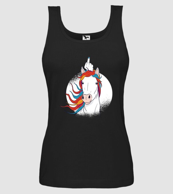 Unicorn Fuck Off model negru pe tricou