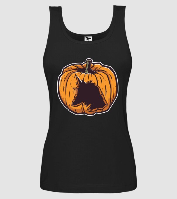 Dovleac de Halloween Unicorn model negru pe tricou