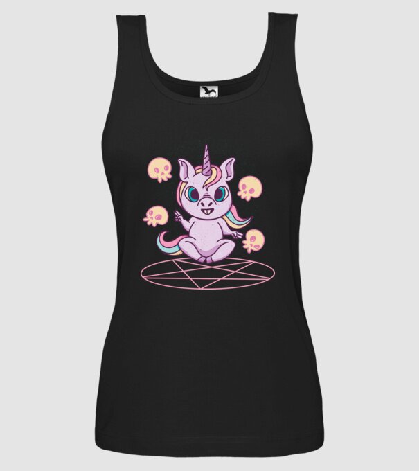 Unicorn invocare model negru pe tricou