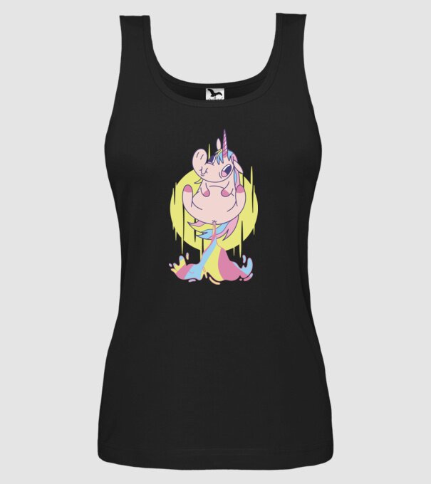 Bășină Unicorn model negru pe tricou