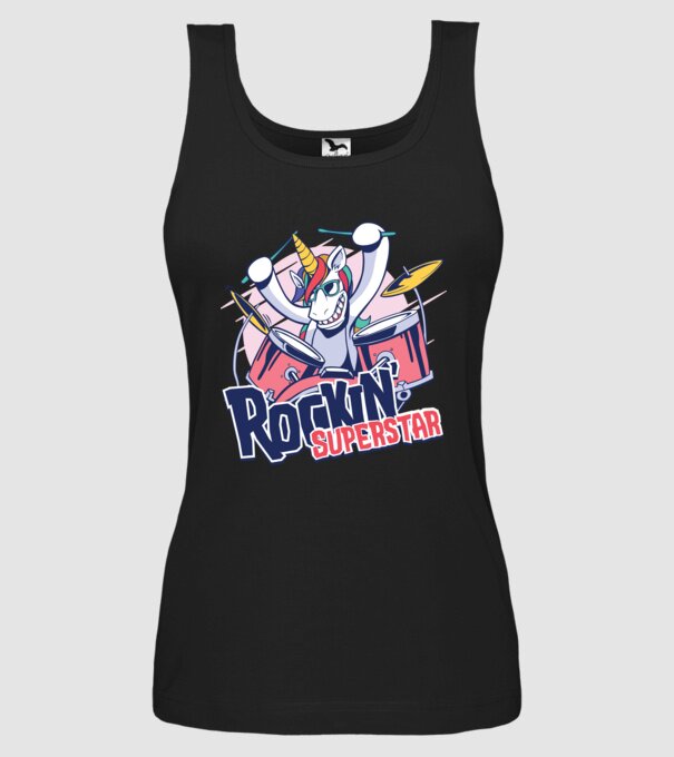 Unicorn Star rock model negru pe tricou