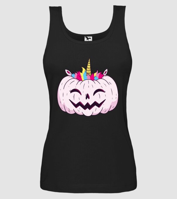 Unicorn Dovleac Halloween model negru pe tricou