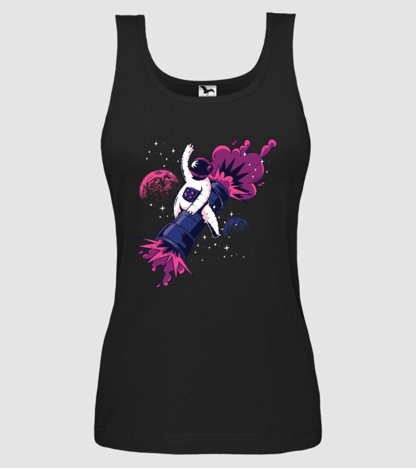 Astronaut Bazooka Rodeo model negru pe tricou