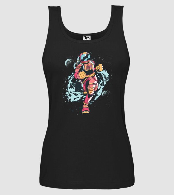 Alergare Astronaut model negru pe tricou