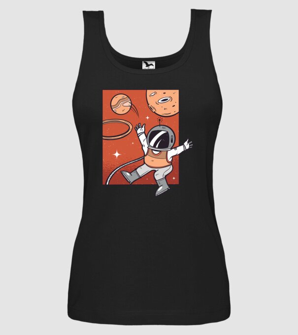 Astronaut Baschetbalist model negru pe tricou