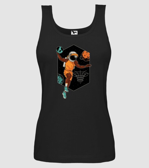 Astronaut Baschetbalist model negru pe tricou