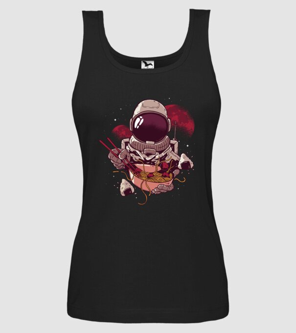 Astronaut Ramen model negru pe tricou