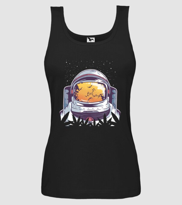 Astronaut Smoker model negru pe tricou