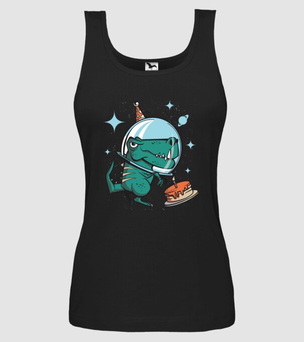 Astronaut T-rex Ziua de naștere model negru pe tricou