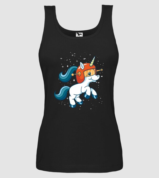 Unicorn Astronaut model negru pe tricou