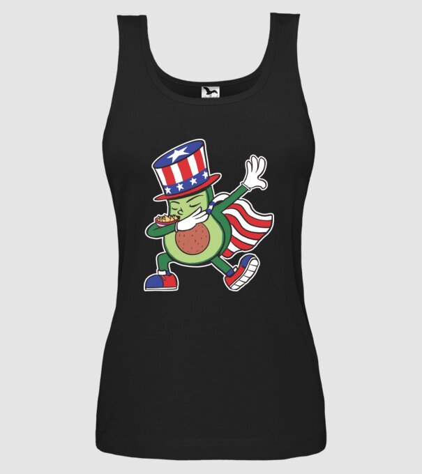 SUA Avocado DAB model negru pe tricou
