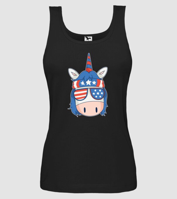 SUA unicorn model negru pe tricou