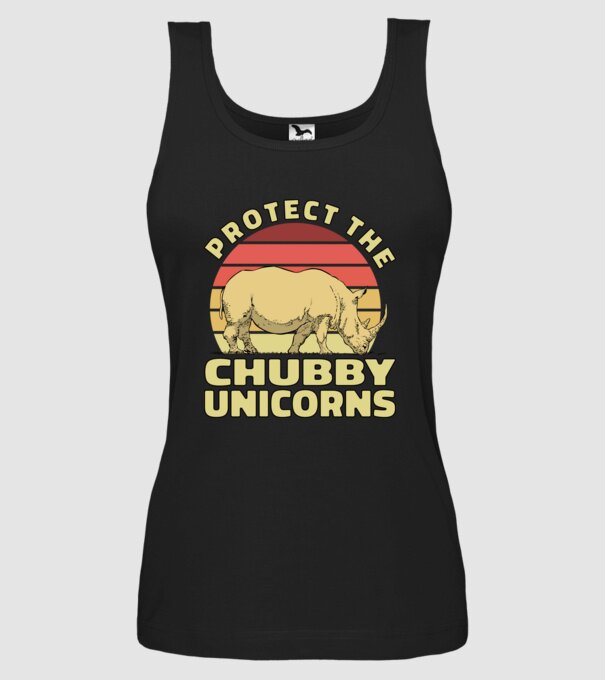 Protejați Unicornii - Rinocerii plinuți model negru pe tricou