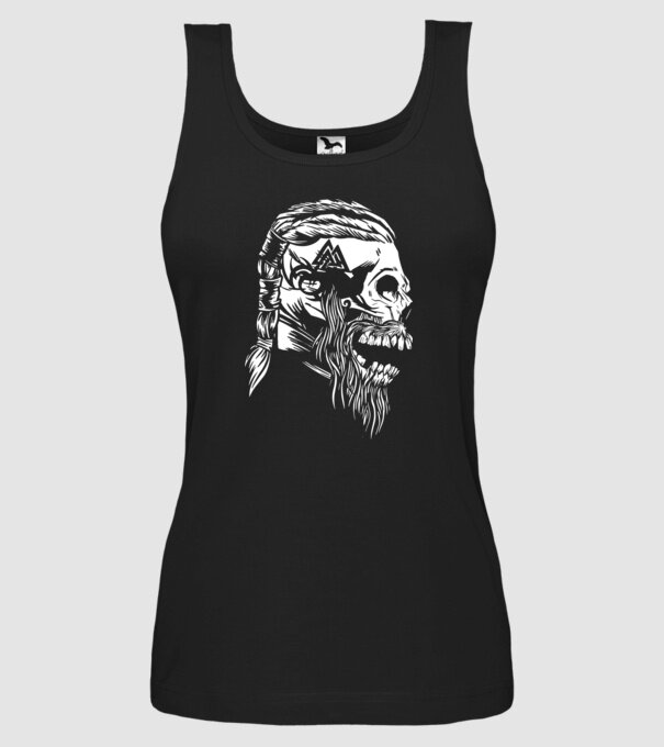 Craniu Viking model negru pe tricou